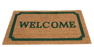 Every doormat says Welcome